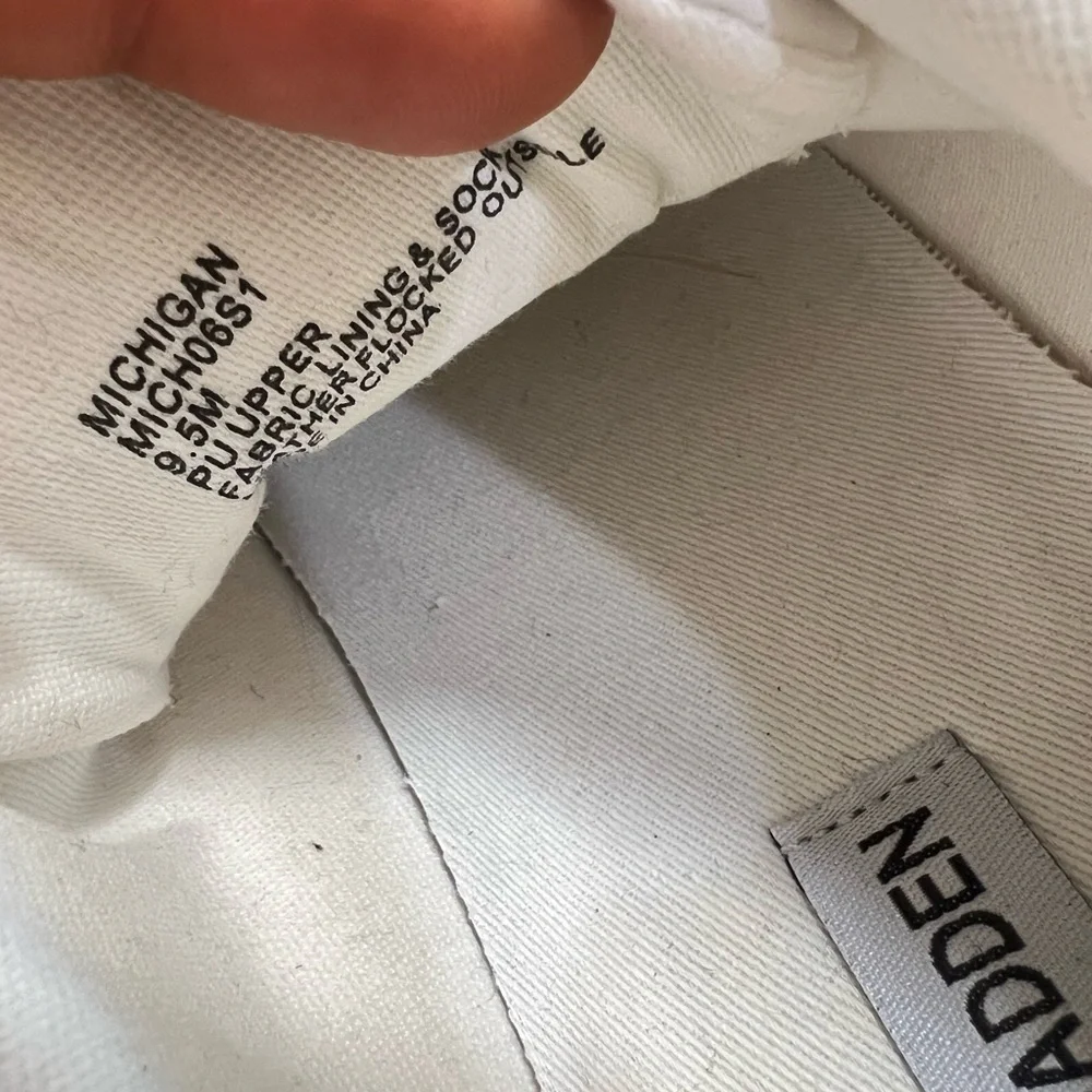 Steve Madden White Michigan Platform Sneakers Chunky Lug Sole Y2K Streetwear 9.5